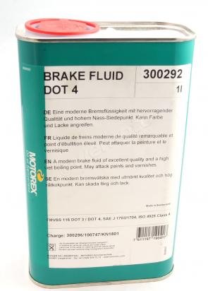 300296 — MOTOREX жидкость тормозная BRAKE FLUID DOT 4 (1л) MOTOREX