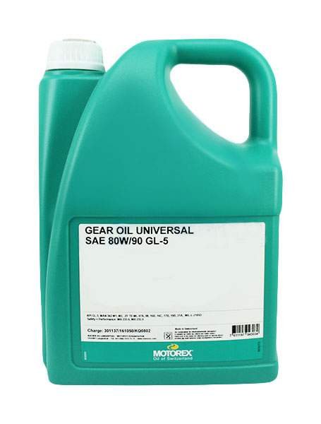 301137 — MOTOREX масло трансмиссионное GEAR OIL UNIVERSAL SAE 80W/90 GL5 (5л) MOTOREX