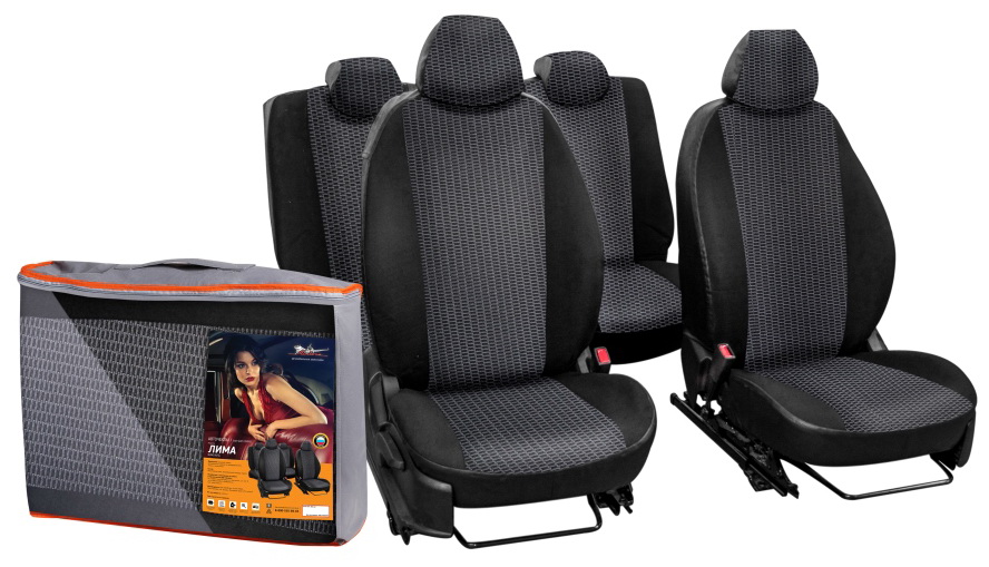 ACCSL15 — Чехлы для Renault Sandero/STEPWAY (13-)Лима, 12 пред., задн.спин. 1/3, жаккард-кожзам, черн. AIRLINE