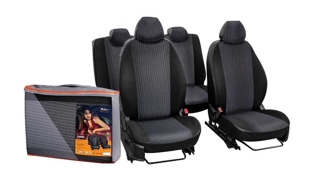 ACCSL61 — Чехлы MITSUBISHI OUTLANDER (11) лима, 13 пред. жаккардкожзам, черн. AIRLINE