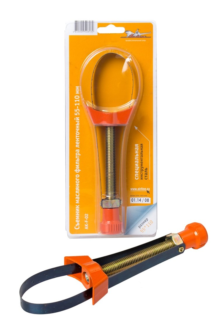 AKF02 — Съемник масляного фильтра Съемник масляного фильтра Ленточный 55-100 мм (AK-F-02) AIRLINE