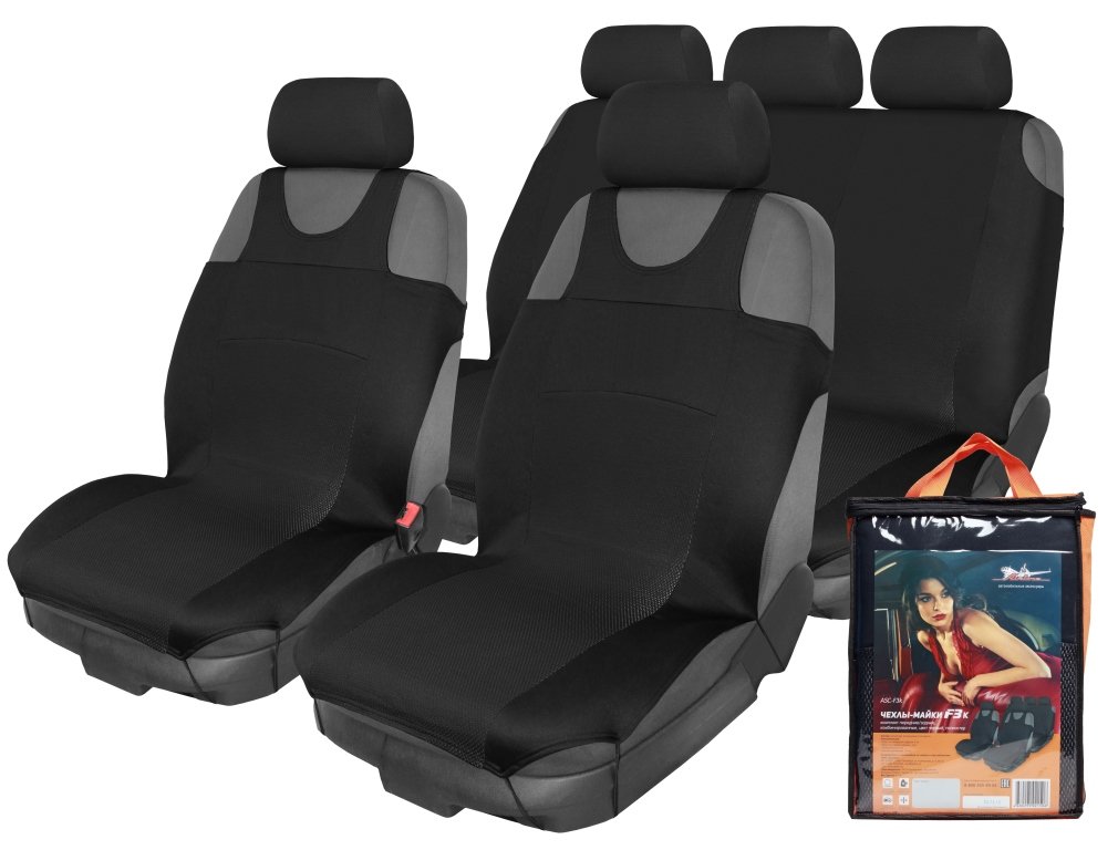 ASCF3K — Чехлымайки F3к комплпередниезадние,комбинированные,цвет черный,полиэстер AIRLINE