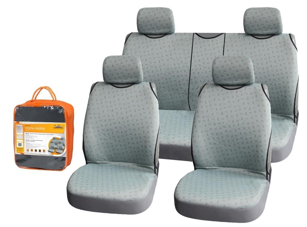 ASCKV06 — Чехлы-майки 'Виспер'! комплект передние/задние, цвет серый, материал жаккард AIRLINE