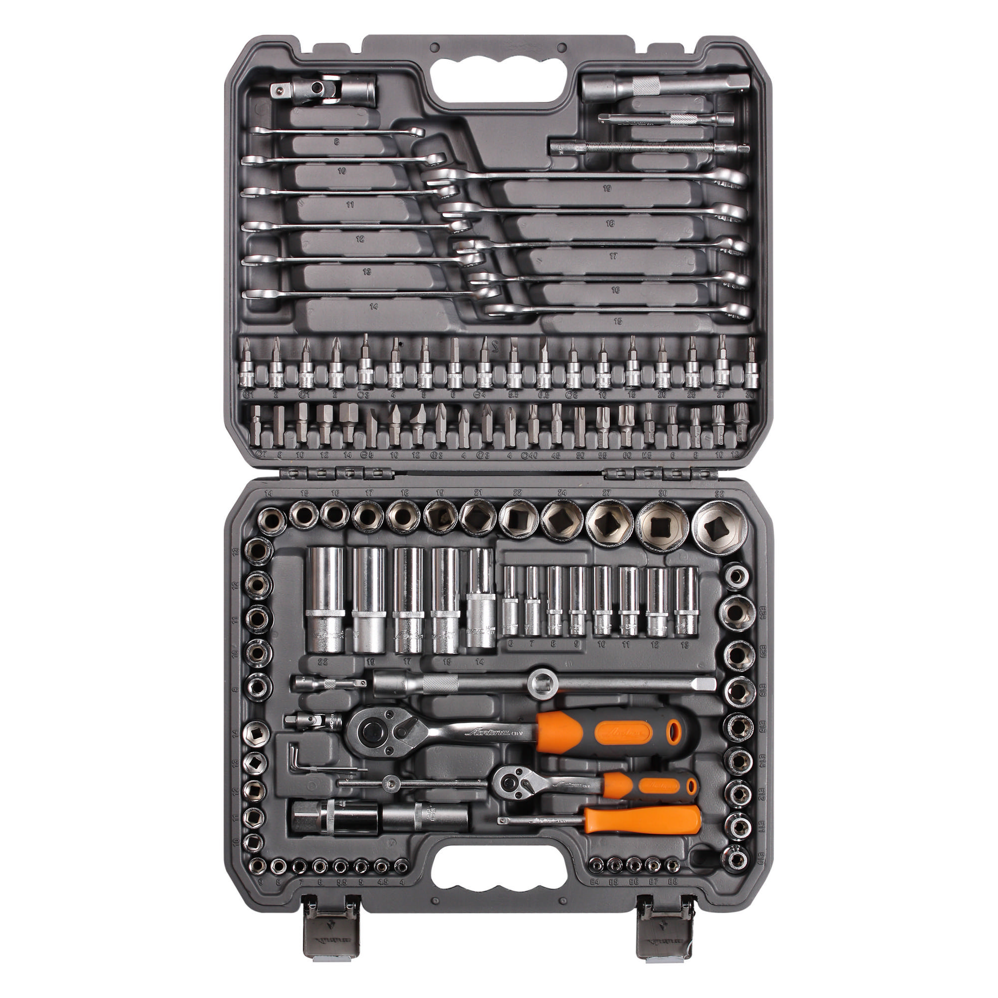 AT12540 — Набор инструментов универсальный 125 предметов, серый пласт.кейс (AT-125-40) AIRLINE