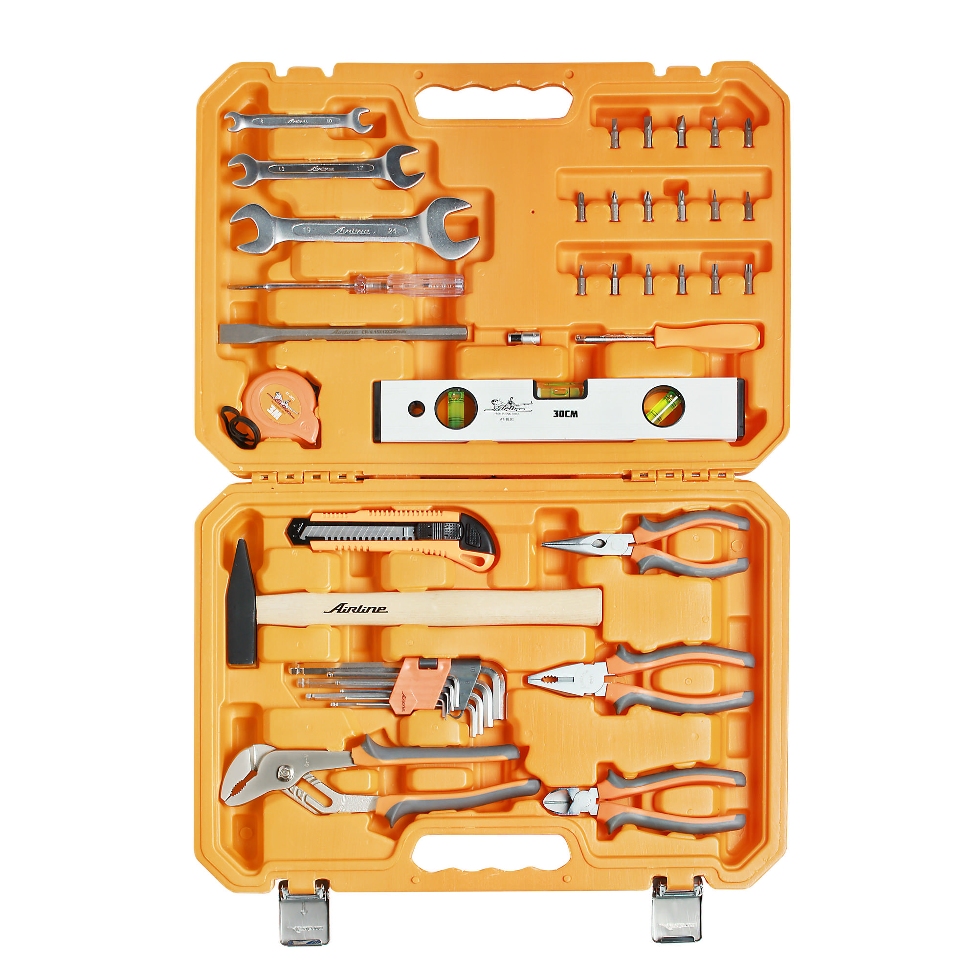 AT4104 — Набор инструментов Домашний мастер 41 предмет + фонарь, пласт.кейс (AT-41-04) AIRLINE