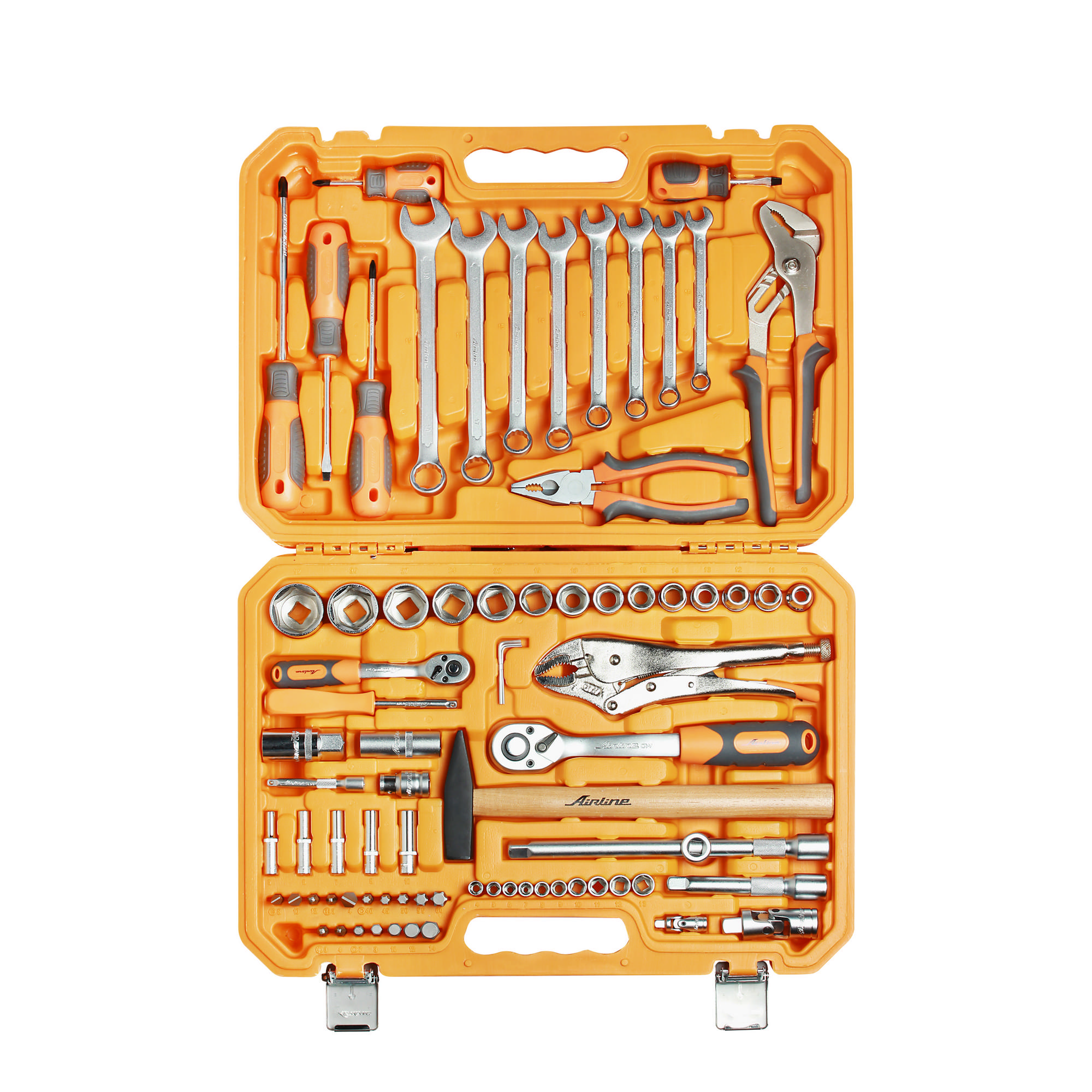 AT7807 — Набор инструментов универсальный! 78 предметов + фонарь, пласт.кейс (at-78-07) AIRLINE