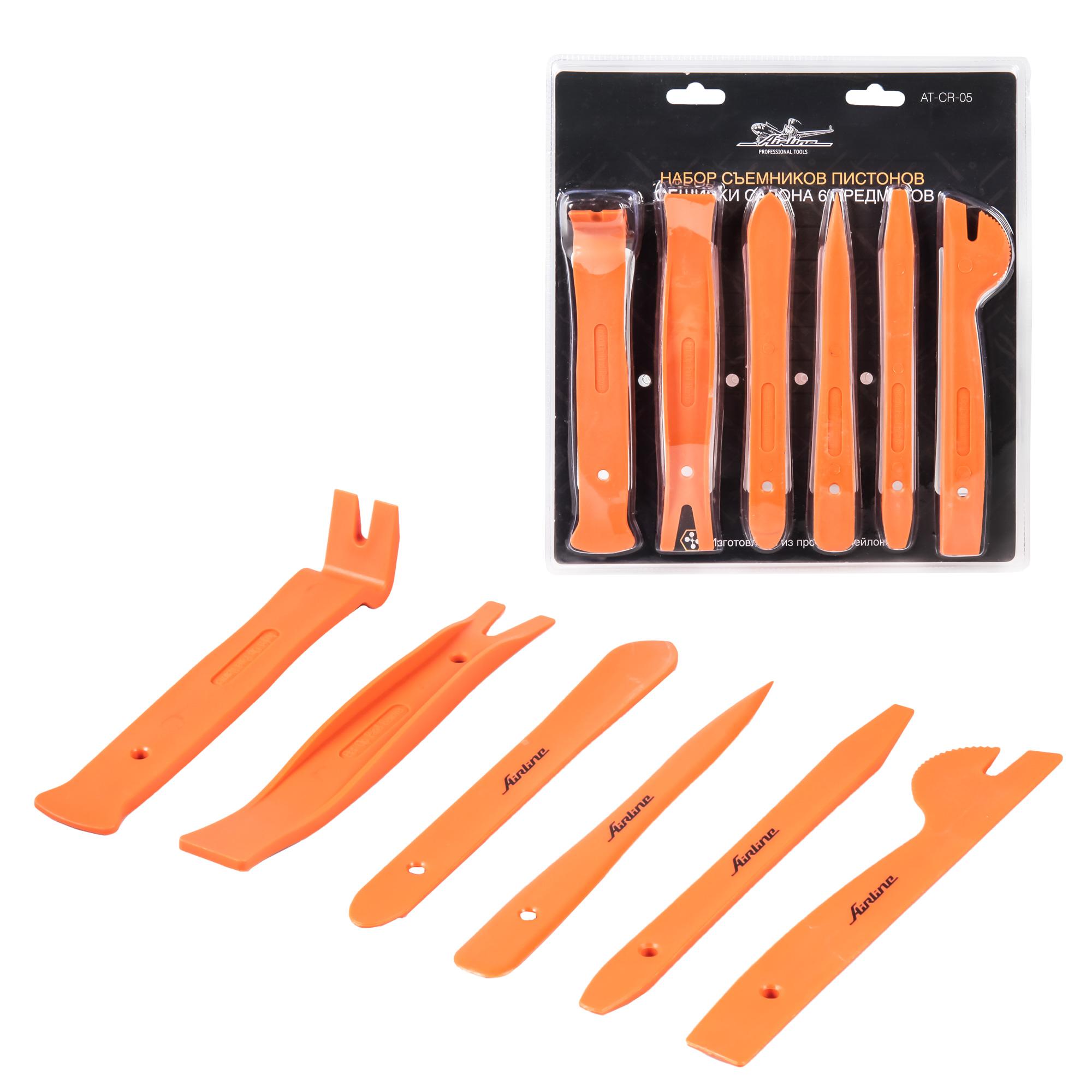 ATCR05 — Съемник обивки Съемники пистонов обшивки салона 6пр. блистер (AT-CR-05) AIRLINE
