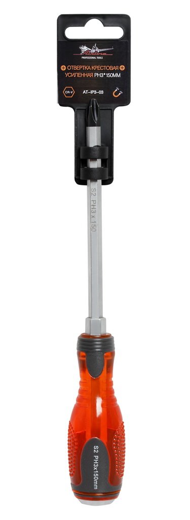 ATIP303 — Отвертка крестовая усиленная под ключ магнитная PH3*150мм (AT-IP3-03) AIRLINE