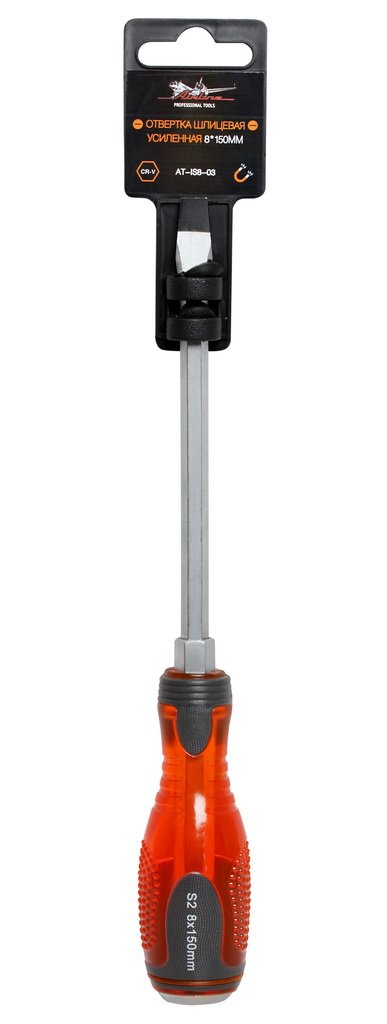 ATIS803 — Отвертка шлицевая усиленная под ключ магнитная SL8*1.5*150мм (AT-IS8-03) AIRLINE