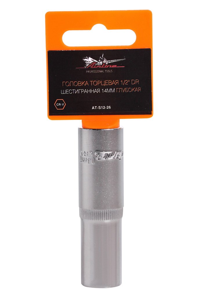 ATS1226 — Головка торцевая 1/2 DR шестигранная 14мм глубокая пласт. подвес (AT-S12-26) AIRLINE