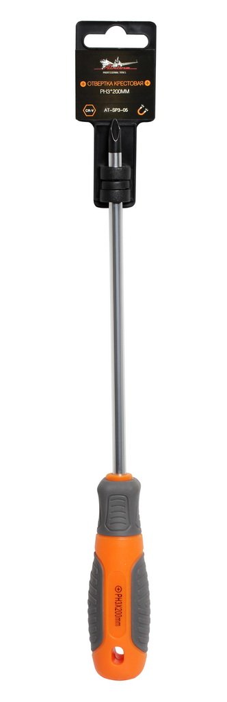 ATSP305 — Отвертка крестовая с эргономичной рукояткой магнитная PH3*200мм (AT-SP3-05) AIRLINE