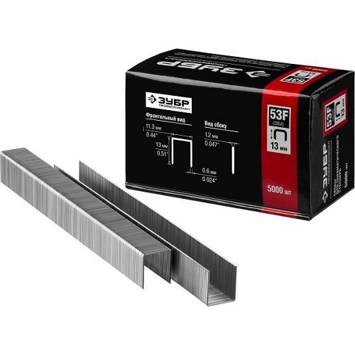 3195013 — Зубр 13 мм скобы для степлера плоские тип 53F  5000 шт ЗУБР