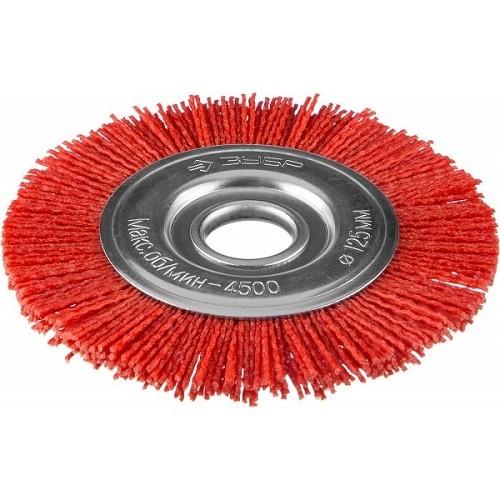 35160125Z01 — Зубр профессионал. щетка дисковая для ушм  нейлоновая проволока с абразивным покрытием  125х22мм ЗУБР
