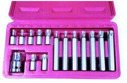 66580 — Набор бит TORX, 15 пр, 30 мм T20, T25, T30, T40, T45, T50, T55, T75, 75 мм T20, T25, T30, T40, T45, T50, T55, в пласт. боксе VOREL
