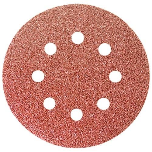 73808 — Круг абразивный на ворсовой подложке под "липучку", перфорированный, P 180, 125 мм, 5 шт. MATRIX