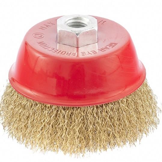 74605 — Щетка для ушм чашкаатунированная витая проволока MATRIX