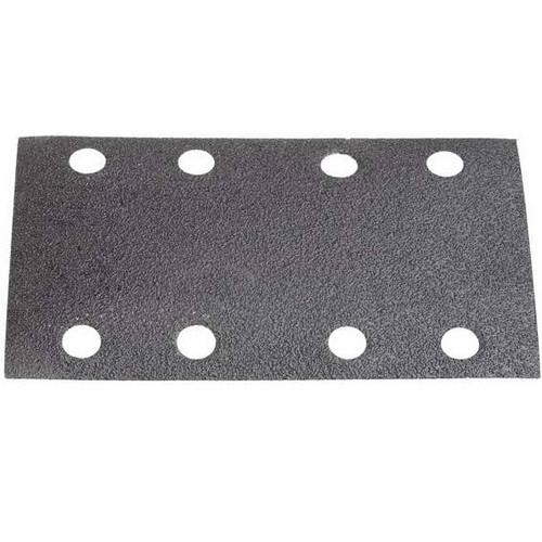 9072110110050 — Лист шлиф. универсал. URAGAN оптимален для мягких пород дерева 8 отверстий по линии  для пшм  P100  80х166мм  50шт URAGAN