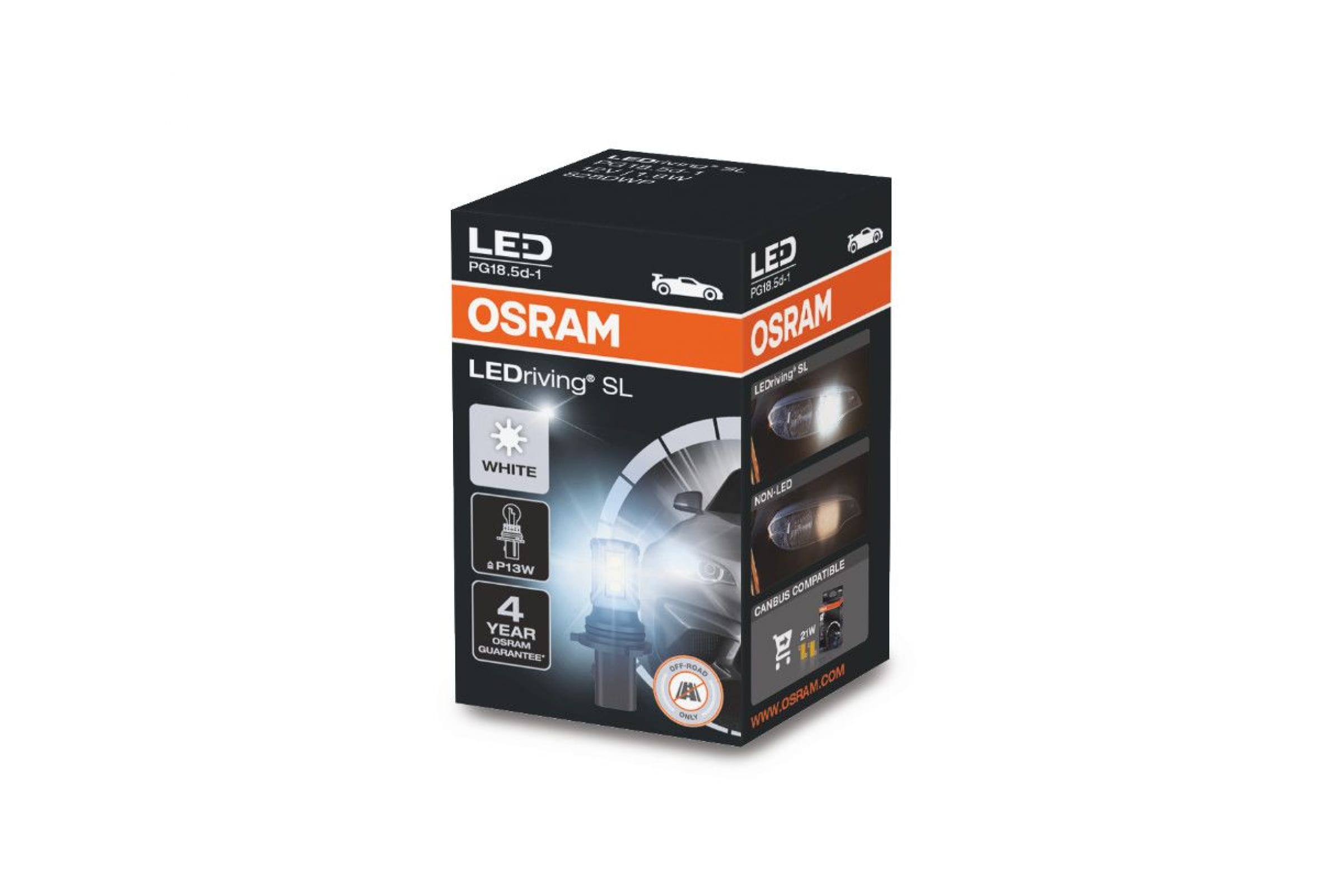 828DWP — АВТОЛАМПА OSRAM P13W, PG185D-1, LED, 6000 K, 12 В 828DWP OSRAM