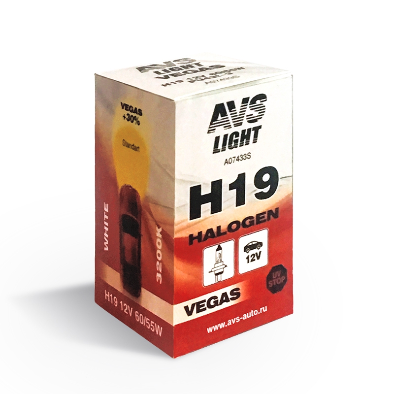 A07433S — Галогенная лампа AVS VEGAS H19.12V.60/55W (1 шт.) AVS