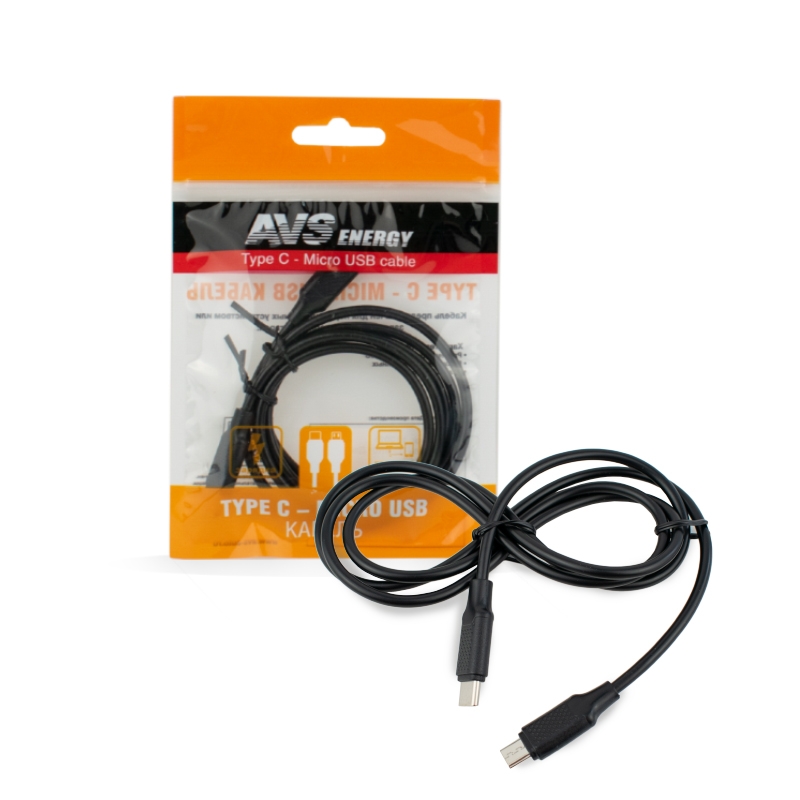A40616S — Кабель AVS TYPE C  MICRO USB (1м ) TCMR01 (пакет) AVS