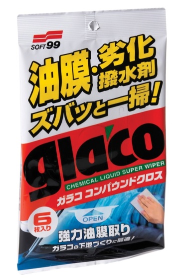 4063 — Glaco Compound Sheet Очищающие салфетки для сткол SOFT 99