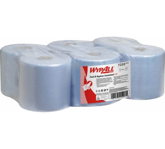 7255 — Протирочный материал KIMBERLYCLARK WYPALL L10 упаковка 6 штук, синий, 1 слой 7255 KIMBERLY-CLARK