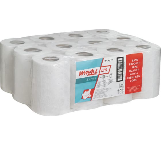 7374 — Протирочный материал KIMBERLYCLARK WYPALL L10 упаковка 12 рулонов, белый 7374 KIMBERLY-CLARK