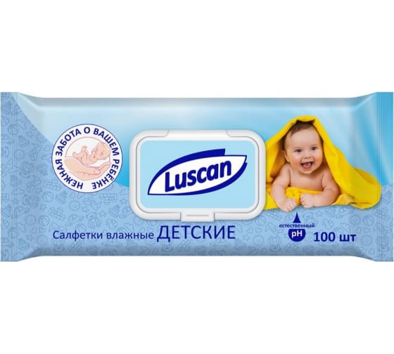 1027669 — Влажные салфетки LUSCAN детские 100 шт. 1027669 LUSCAN