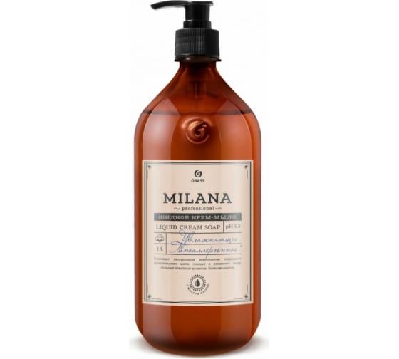 125645 — Крем-мыло жидкое увлажняющее "Milana Professional" (1000мл) GRASS