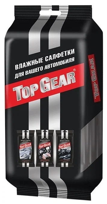 48078 — Салфетки влажные набор для ухода за автомобилем уп по  TOP GEAR