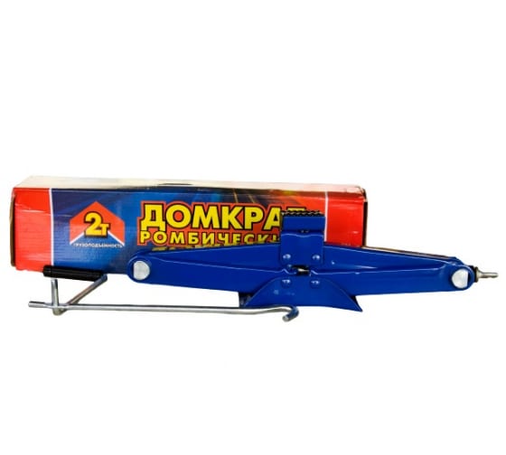 AM13R003 — Домкрат ромбический 2,0 тонны автомагнат (мIN. высота подъема: 115 мм, мAX.выстота подъема: 425 мм, габаритная длина: 420 мм, габаритная ширина: 85 мм , длина рукояти привода: 500 мм,  опорная площадка: резина) (размер индивидуальной коробки и объем 47. АВТОМАГНАТ