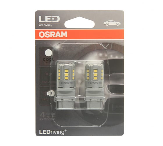 3547CW02B — Автолампа OSRAM P27/7W W2.5 16q LED 2шт 12V, 1, 5 OLD 3547CW-02B OSRAM