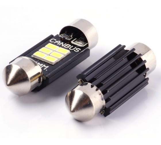 B344 — Светодиодные плафонные лампы с обманкой VIZANT 36MM цоколь FESTOON/C5W/211 600LM 5000K, 2 шт B344 VIZANT