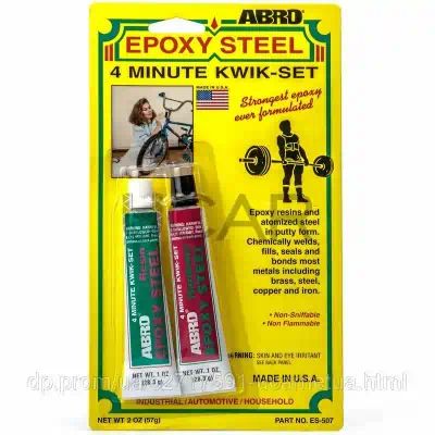 ES507 — Клей эпоксидный двухкомпонентный ABRO epoxy steel 2x57 г ES-507 ABRO