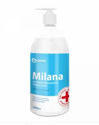 125435 — Жидкое мыло "Milana антибактериальное" с дозатором (флакон 1000 мл) GRASS