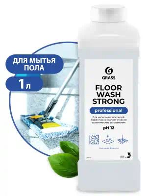 250100 — Щелочное средство для мытья пола "Floor wash strong" 1л GRASS