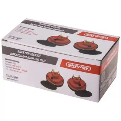 S07601015 — Сигнал звуковой улитка мм стальпластик красныйчерный шт SKYWAY