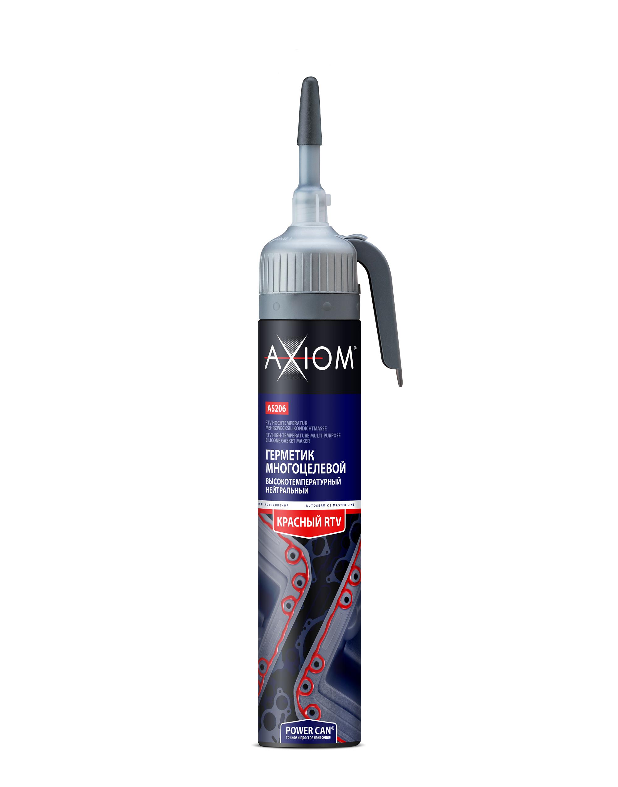 AS206 — Герметик многоцелевой AXIOM высокотемпературный КРАСНЫЙ RTV AXIOM