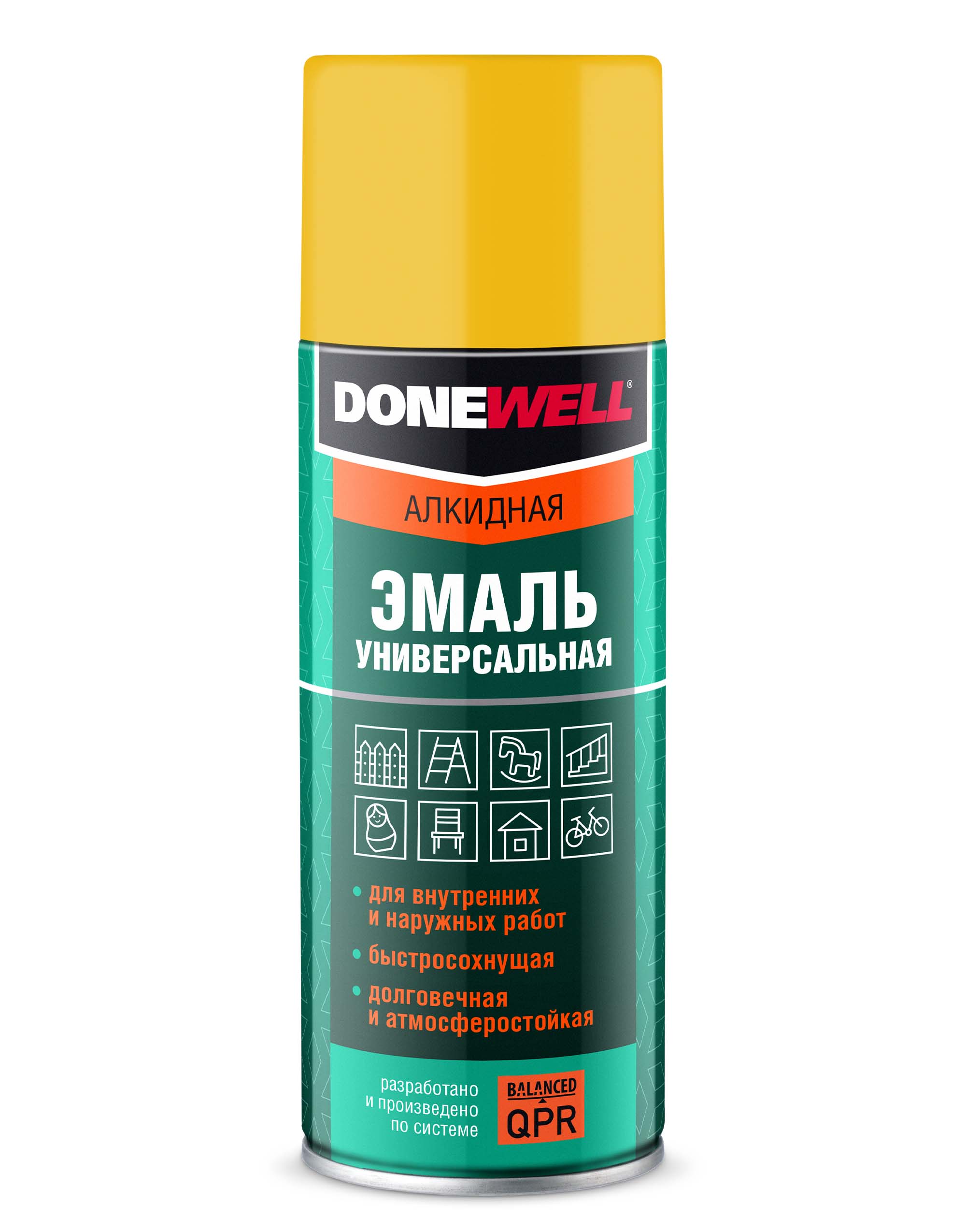 DW1013 — Эмаль универсальная алкидная DONEWELL Жёлтая глянцевая DONEWELL