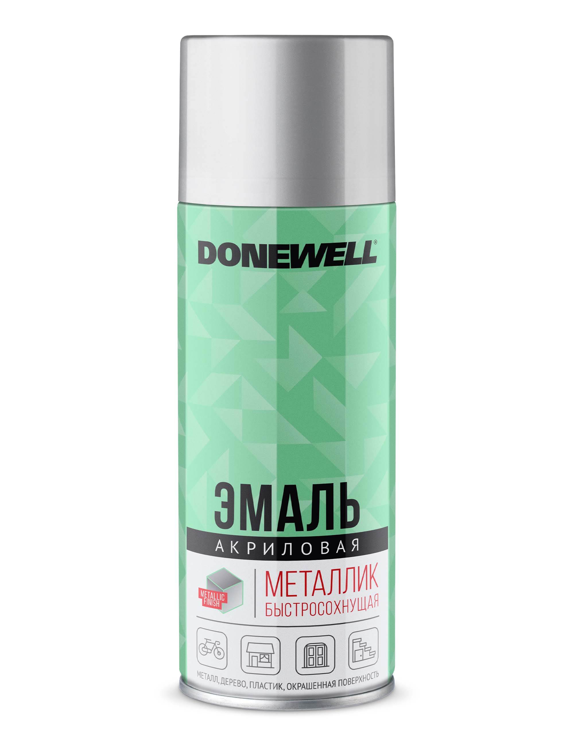 DW1026 — Эмаль аэрозоль универсальная еталлик серебро  DONEWELL