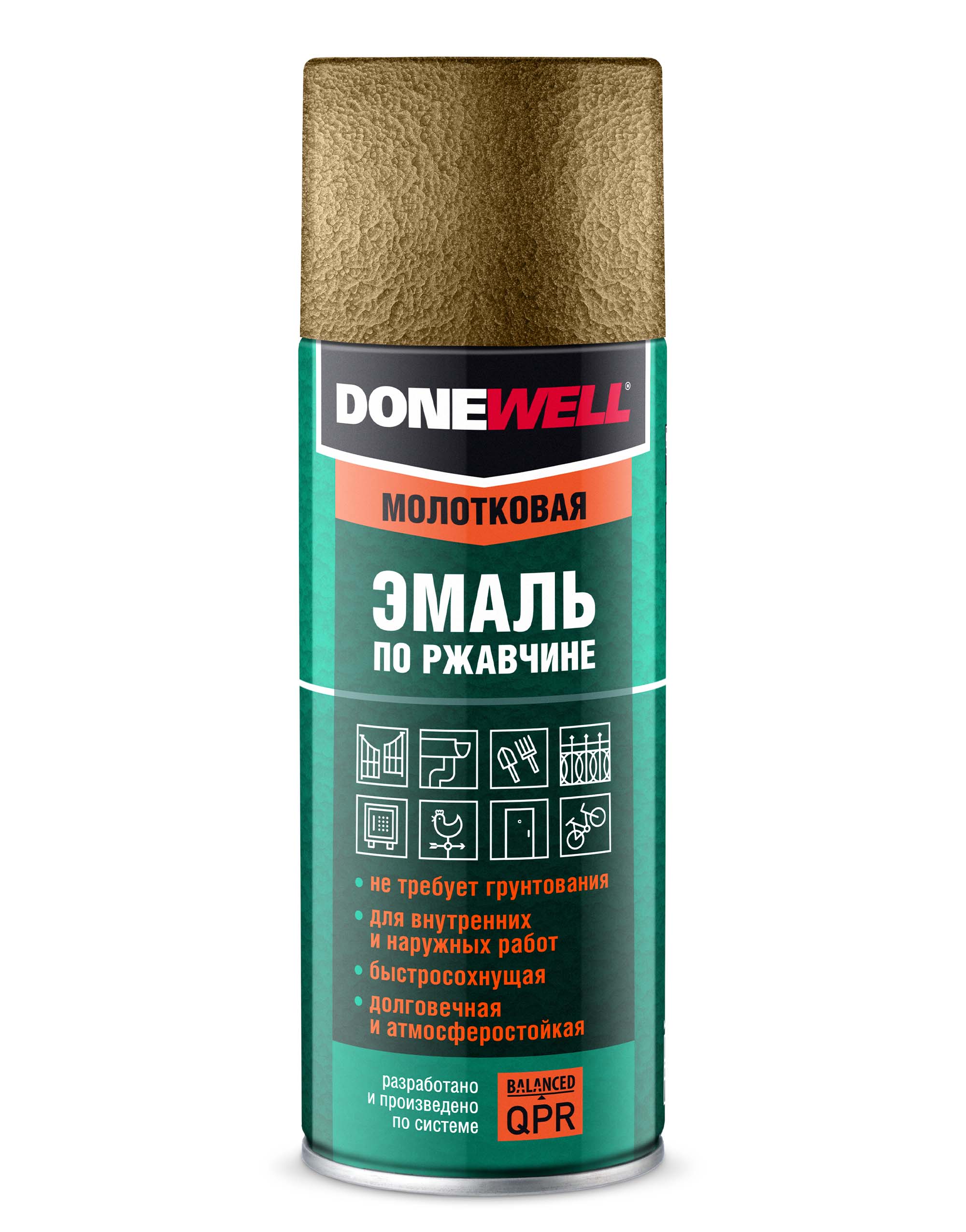 DW3009 — Эмаль универсальная олотковая по ржавчине черно бронзовая  DONEWELL
