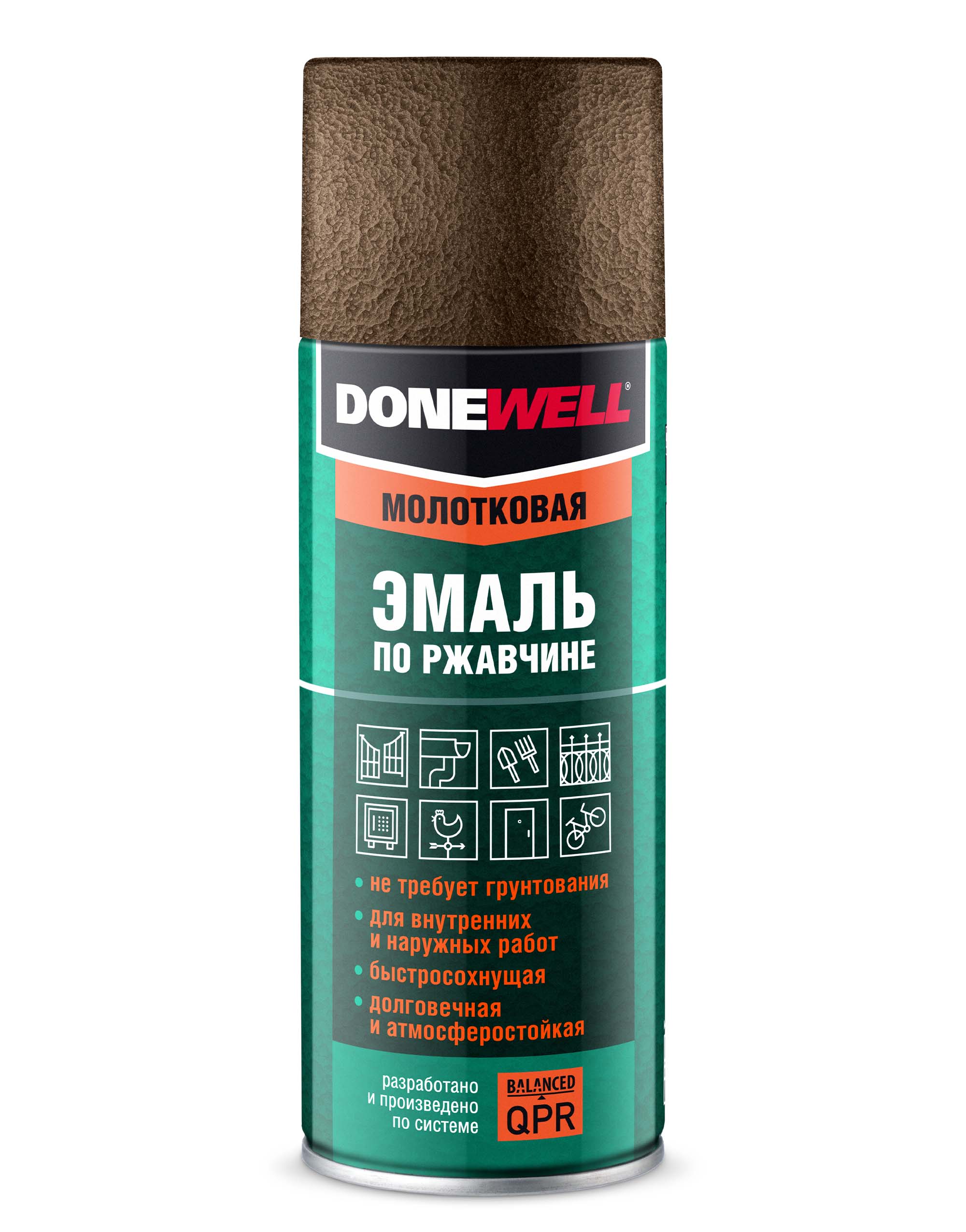 DW3015 — Эмаль универсальная олотковая по ржавчине черная едь  DONEWELL