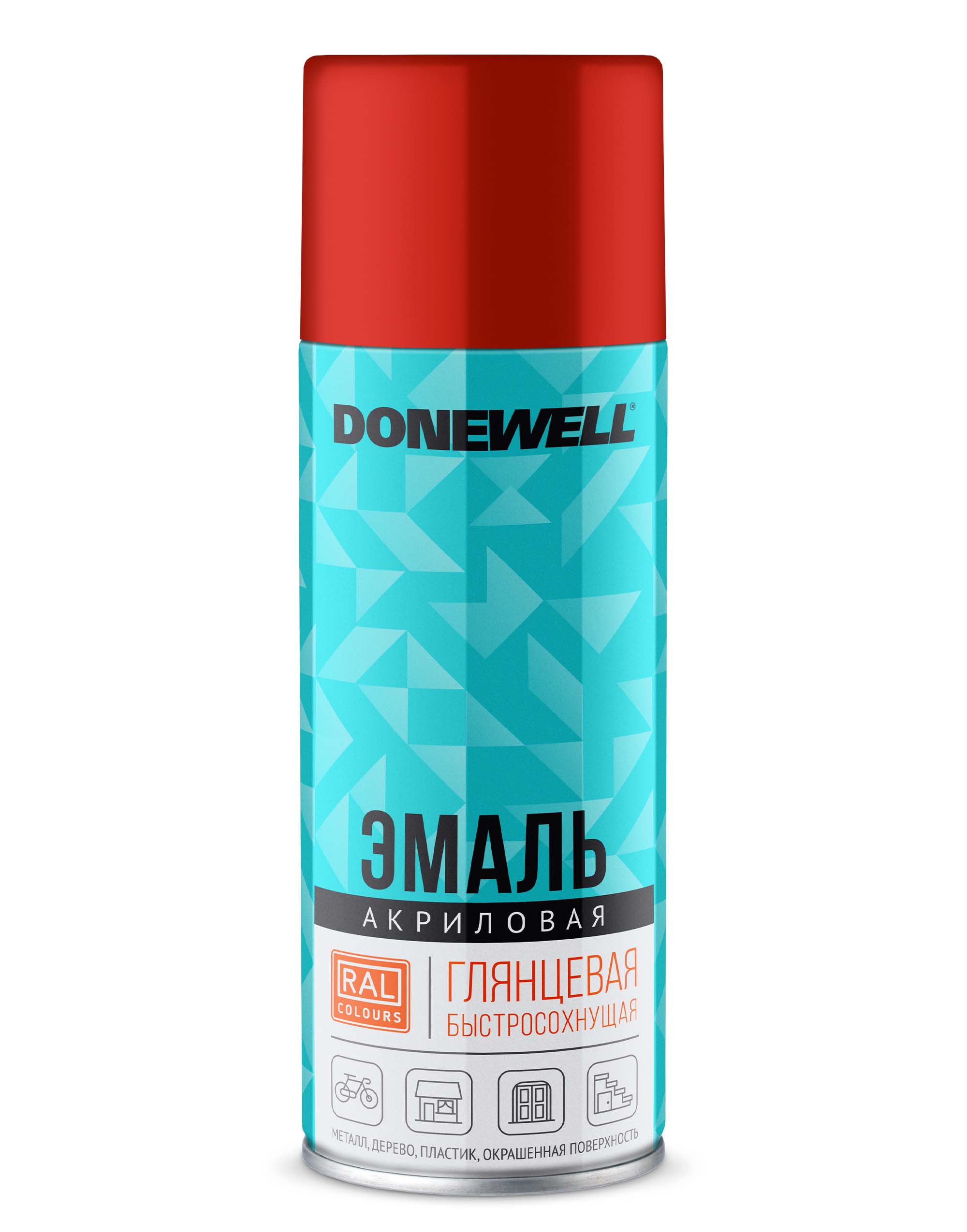 DWA3020 — Эмаль универсальная акриловая красная глянцевая  DONEWELL