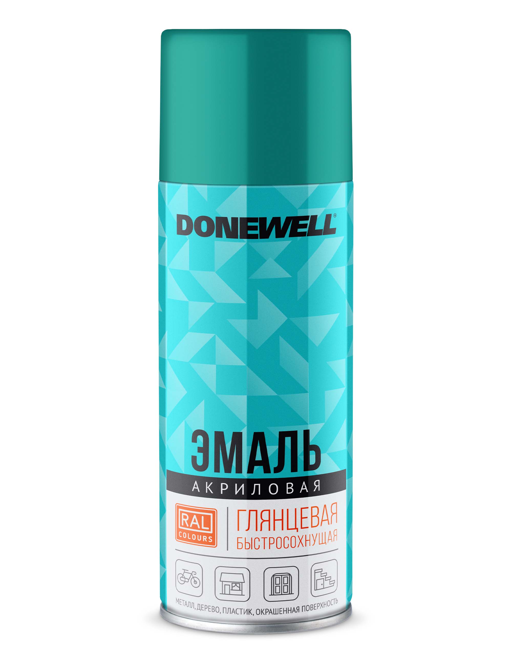 DWA5018 — Эмаль универсальная акриловая бирюзовая глянцевая  DONEWELL