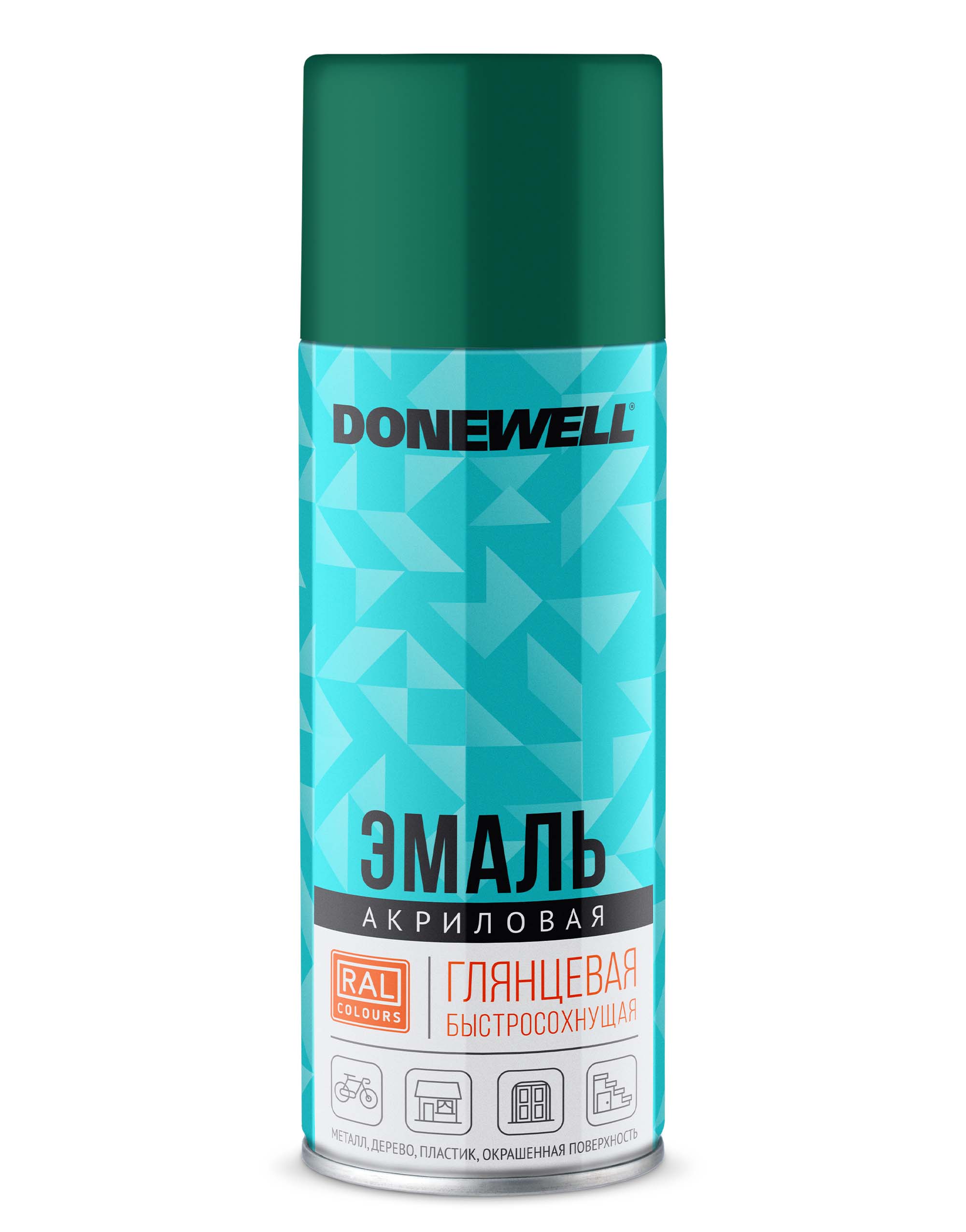 DWA6016 — Эмаль универсальная акриловая ёмно зелёная глянцевая  DONEWELL