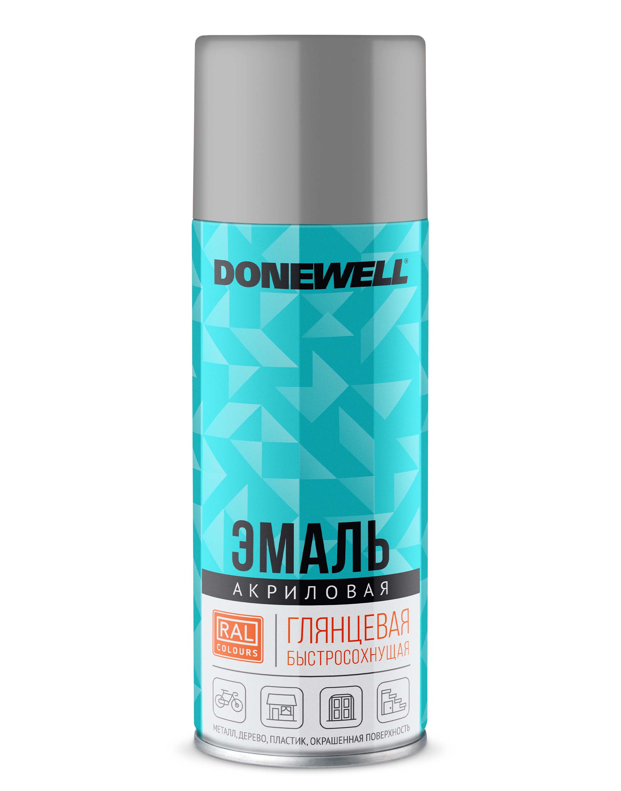 DWA7040 — Эмаль универсальная акриловая серая глянцевая  DONEWELL