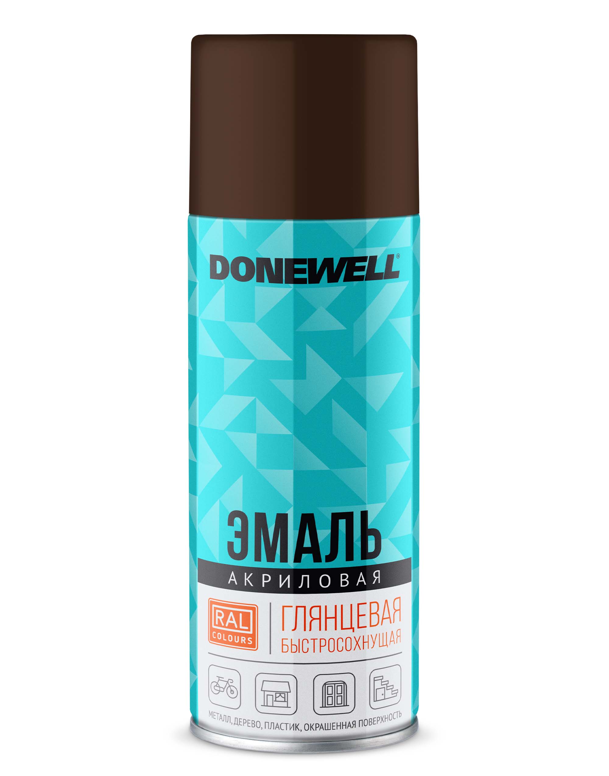 DWA8017 — Эмаль универсальная акриловая коричневая глянцевая  DONEWELL