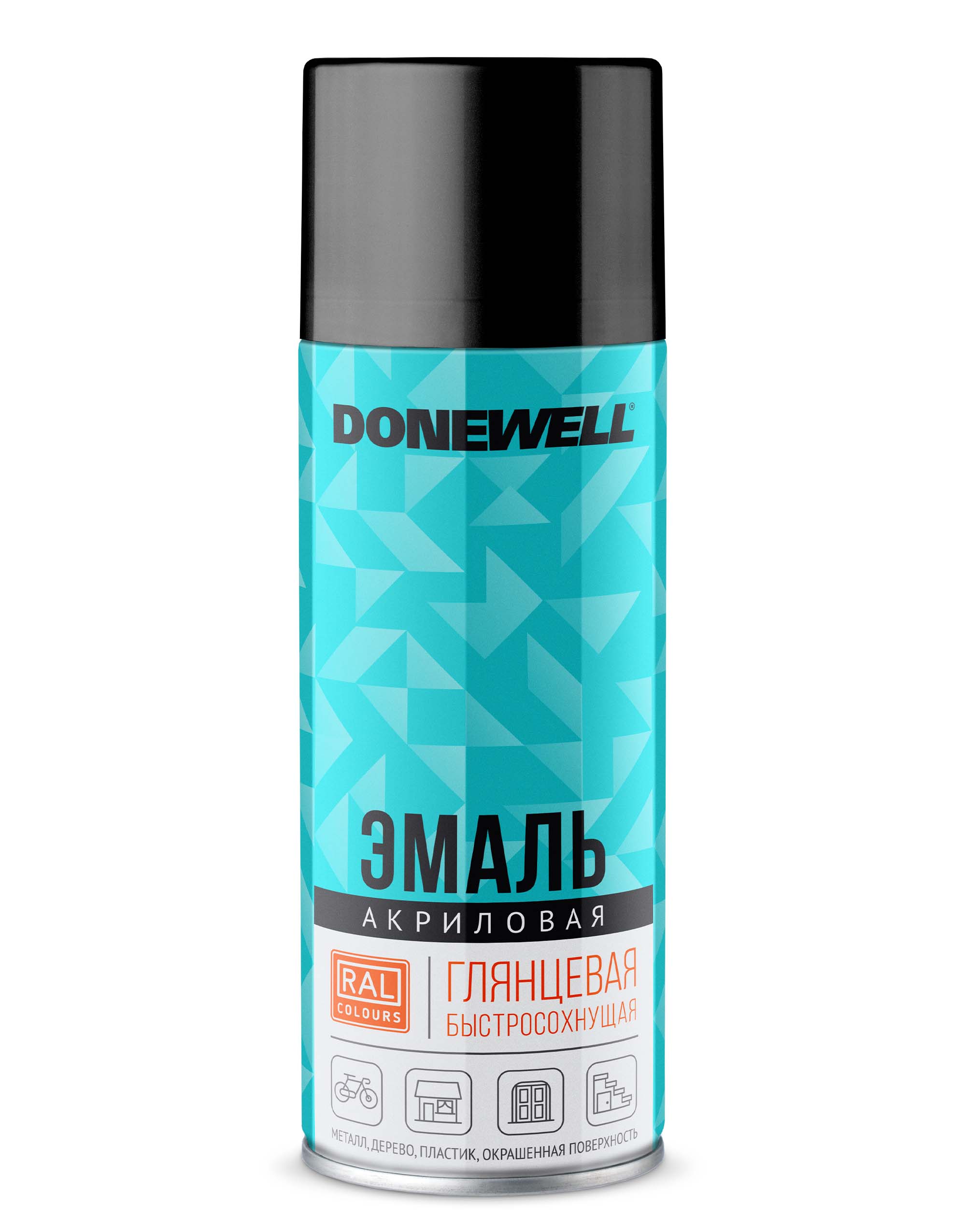 DWA9005 — Эмаль универсальная акриловая DONEWELL Чёрная глянцевая RAL 9005 DONEWELL