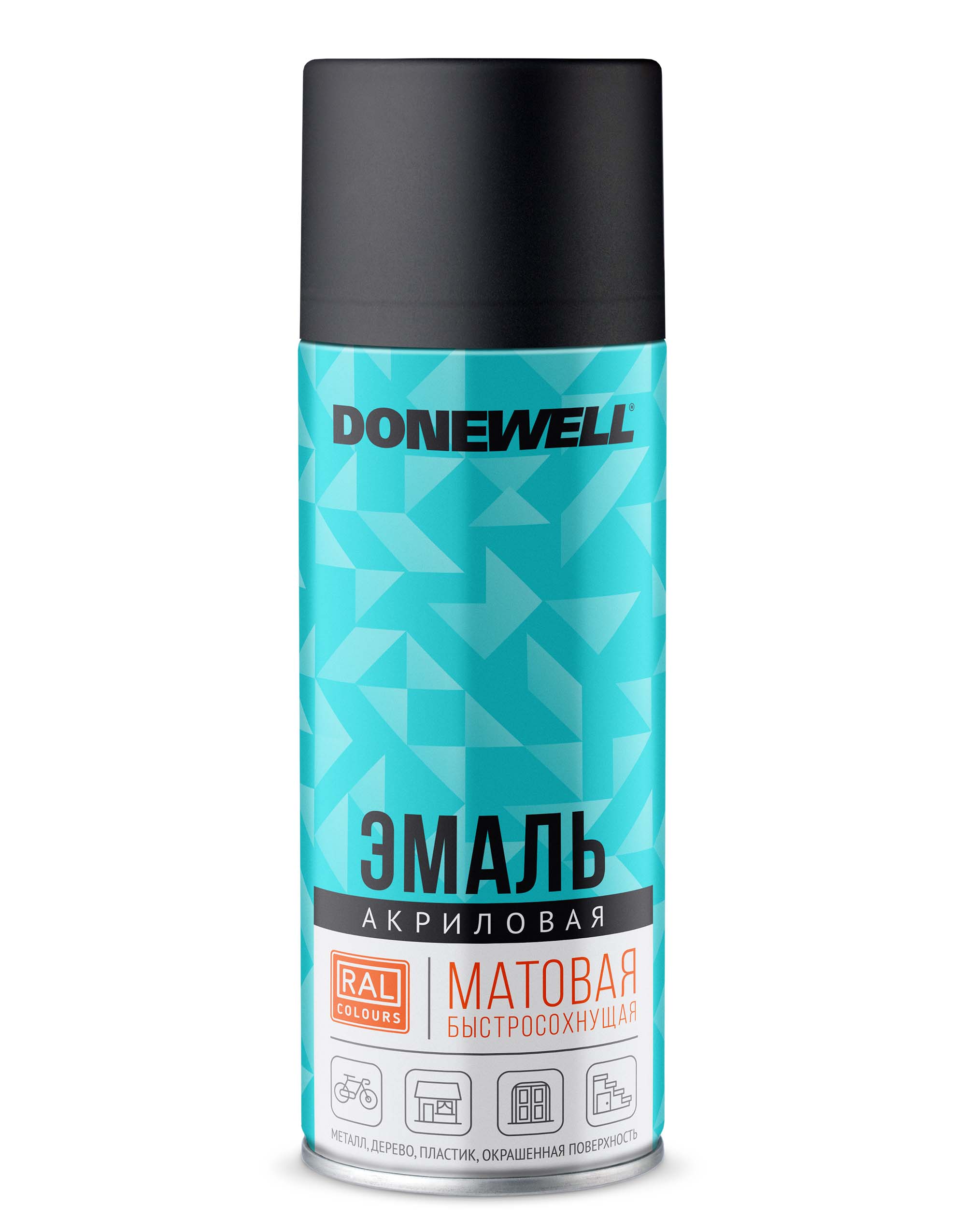 DWA9005M — Эмаль универсальная акриловая DONEWELL Чёрная матовая RAL 9005 DONEWELL