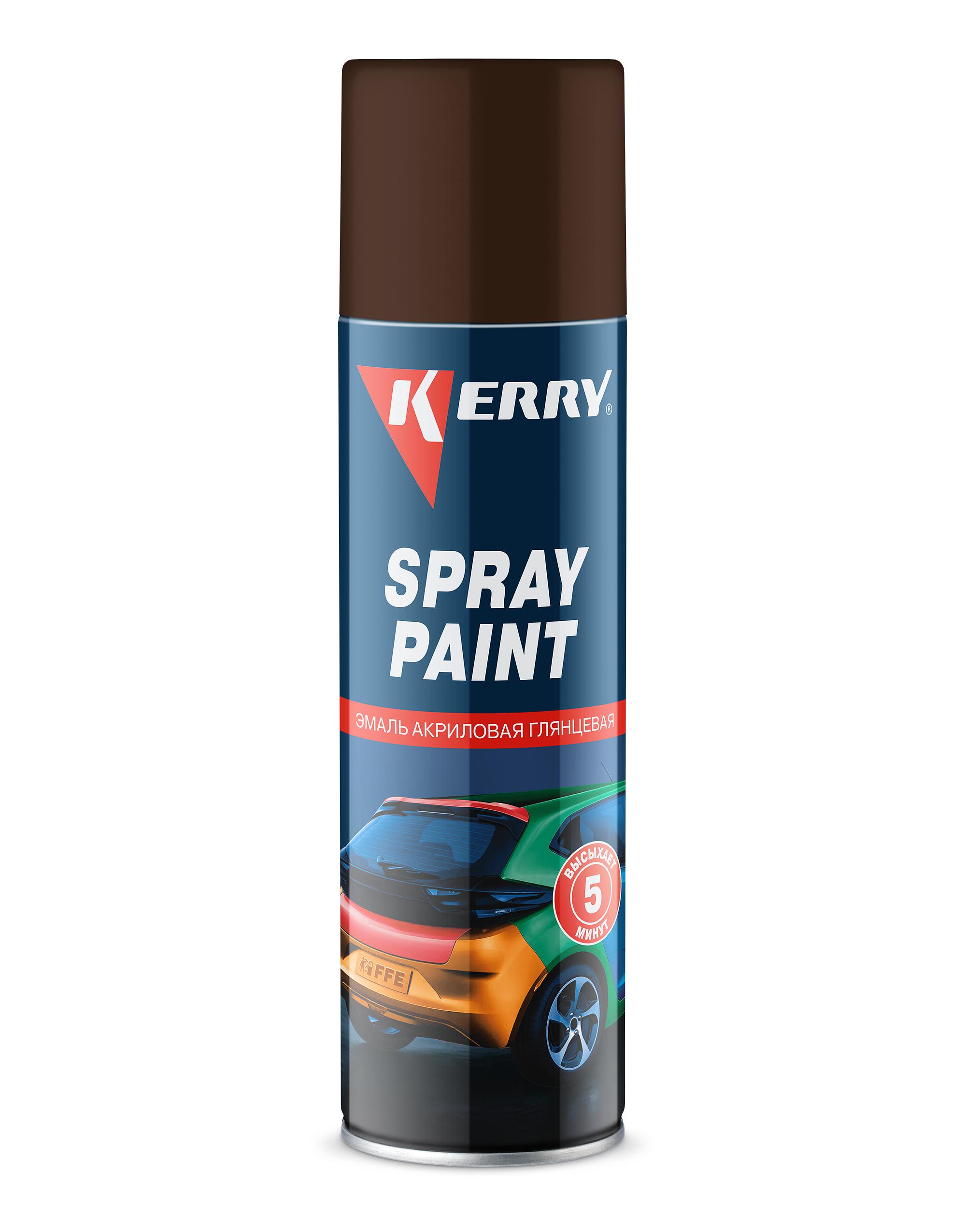 KR021 — Эмаль акриловая глянцевая коричневая  KERRY